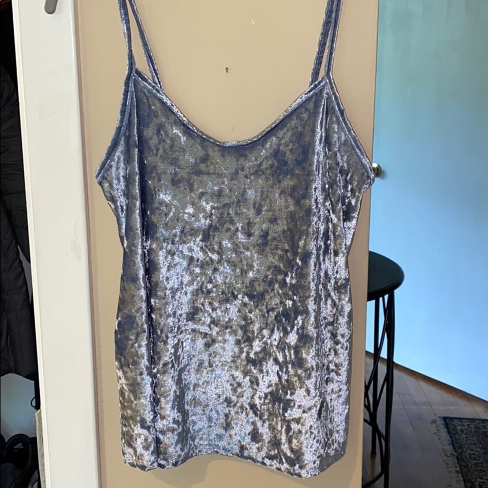 Blue satin tank!!